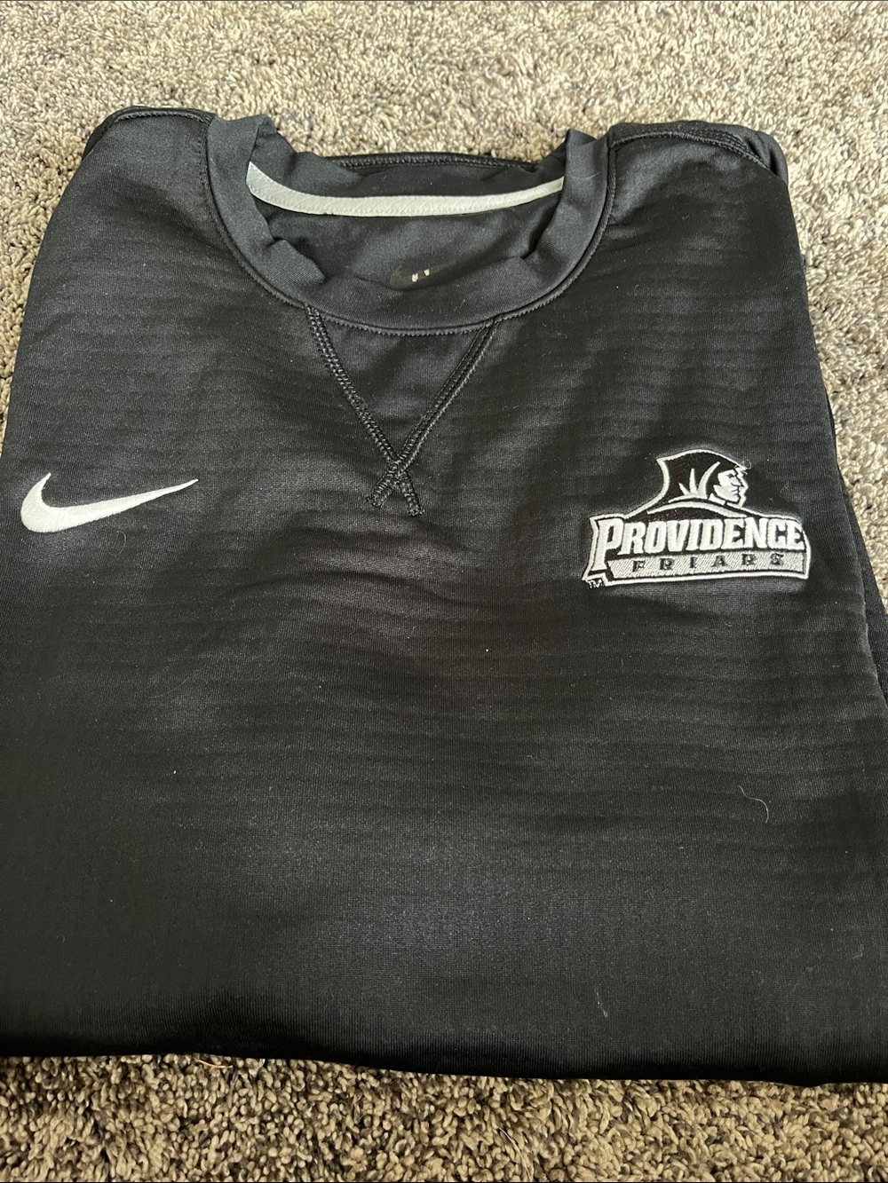 Nike Black Providence Logo Crewneck Long Sleeve. Size small men. See Ptp pic.